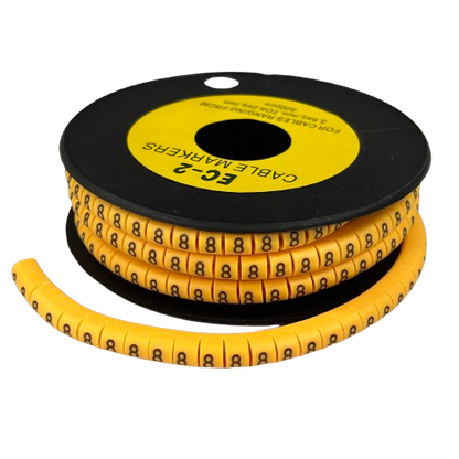 Grippes (8) Cable Marker 3.6mm to 5.2mm Color Yellow 1roll 500pcs) EC-2Y