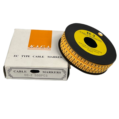 Grippes (9) Cable Marker 3.6mm to 5.2mm Color Yellow 1roll 500pcs) EC-2Y