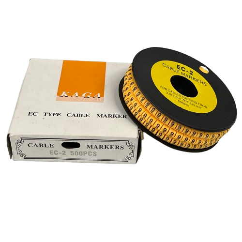 Grippes (9) Cable Marker 3.6mm to 5.2mm Color Yellow 1roll 500pcs) EC-2Y
