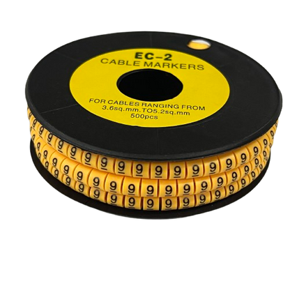 Grippes (9) Cable Marker 3.6mm to 5.2mm Color Yellow 1roll 500pcs) EC-2Y