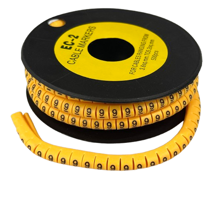 Grippes (9) Cable Marker 3.6mm to 5.2mm Color Yellow 1roll 500pcs) EC-2Y