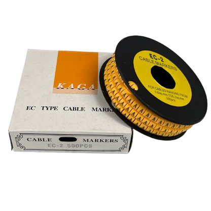 Grippes (A) Cable Marker 3.6mm to 5.2mm Color Yellow 1roll 500pcs) EC-2Y
