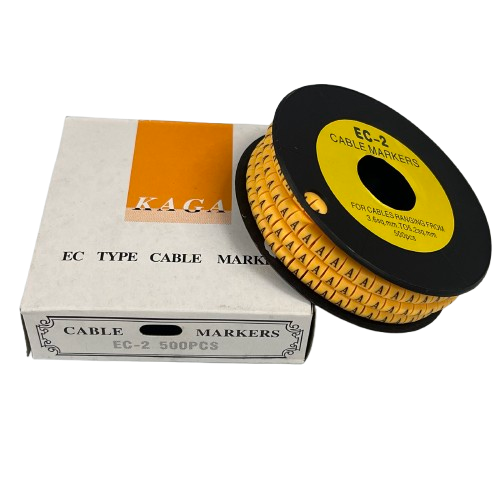 Grippes (A) Cable Marker 3.6mm to 5.2mm Color Yellow 1roll 500pcs) EC-2Y