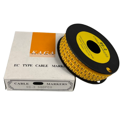 Grippes (B) Cable Marker 3.6mm to 5.2mm Color Yellow 1roll 500pcs) EC-2Y