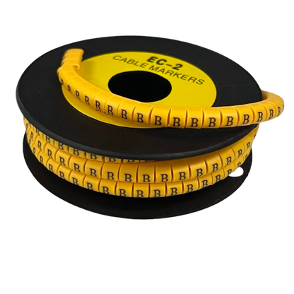 Grippes (B) Cable Marker 3.6mm to 5.2mm Color Yellow 1roll 500pcs) EC-2Y