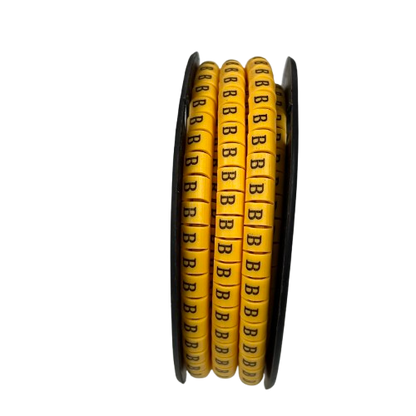 Grippes (B) Cable Marker 3.6mm to 5.2mm Color Yellow 1roll 500pcs) EC-2Y