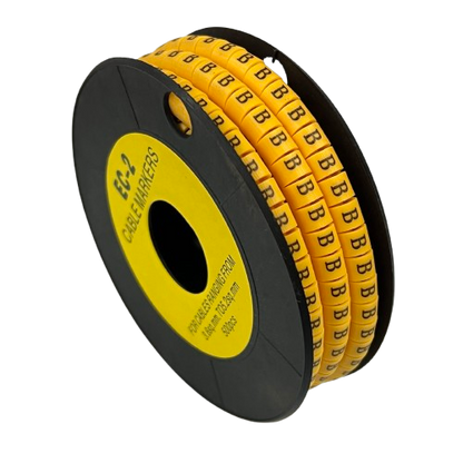 Grippes (B) Cable Marker 3.6mm to 5.2mm Color Yellow 1roll 500pcs) EC-2Y