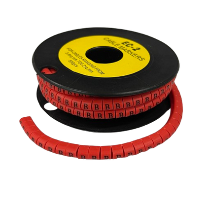 Grippes (B) Cable Marker 3.6mm to 5.2mm 500pcs per Roll Red