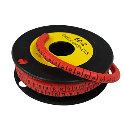 Grippes (B) Cable Marker 3.6mm to 5.2mm 500pcs per Roll Red
