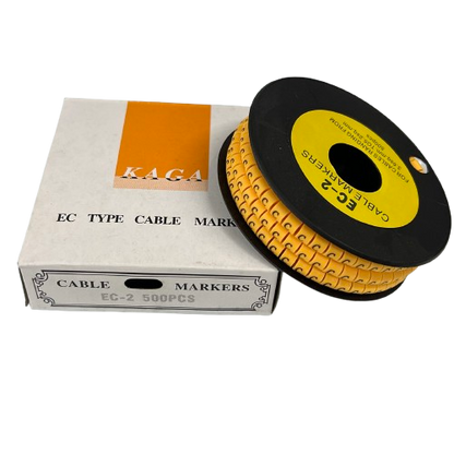 Grippes (C) Cable Marker 3.6mm to 5.2mm Color Yellow 1roll 500pcs) EC-2Y