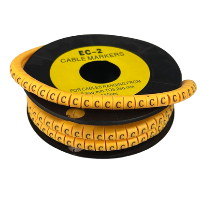 Grippes (C) Cable Marker 3.6mm to 5.2mm Color Yellow 1roll 500pcs) EC-2Y