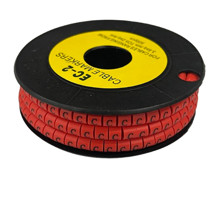 Grippes (C) Cable Marker 3.6mm to 5.2mm 500pcs per Roll Red