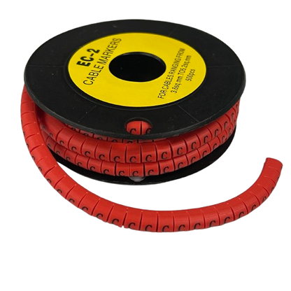 Grippes (C) Cable Marker 3.6mm to 5.2mm 500pcs per Roll Red
