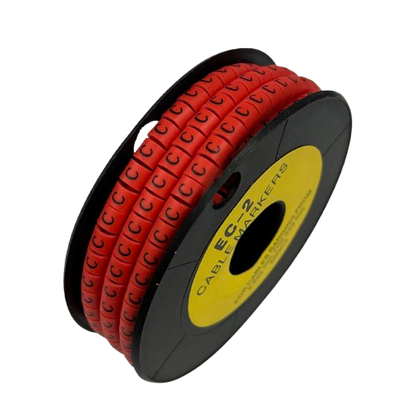 Grippes (C) Cable Marker 3.6mm to 5.2mm 500pcs per Roll Red
