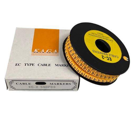 Grippes (D) Cable Marker 3.6mm to 5.2mm Color Yellow 1roll 500pcs) EC-2Y