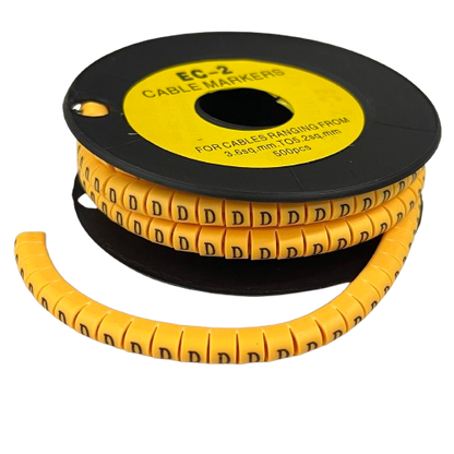 Grippes (D) Cable Marker 3.6mm to 5.2mm Color Yellow 1roll 500pcs) EC-2Y