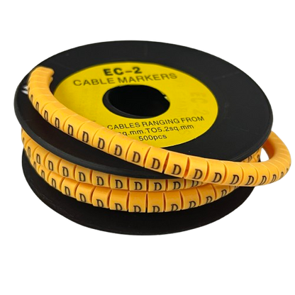 Grippes (D) Cable Marker 3.6mm to 5.2mm Color Yellow 1roll 500pcs) EC-2Y