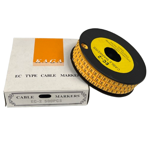 Grippes (E) Cable Marker 3.6mm to 5.2mm Color Yellow 1roll 500pcs) EC-2Y