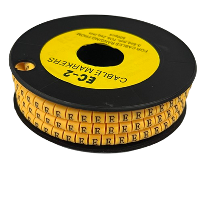 Grippes (E) Cable Marker 3.6mm to 5.2mm Color Yellow 1roll 500pcs) EC-2Y