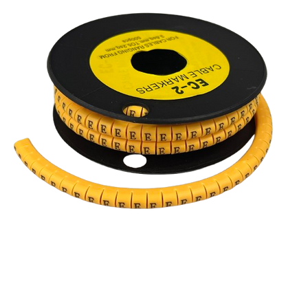 Grippes (E) Cable Marker 3.6mm to 5.2mm Color Yellow 1roll 500pcs) EC-2Y