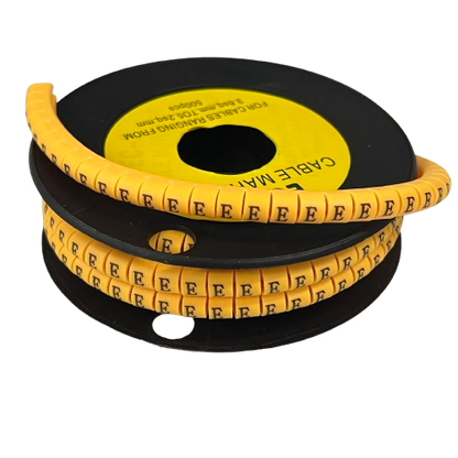 Grippes (E) Cable Marker 3.6mm to 5.2mm Color Yellow 1roll 500pcs) EC-2Y
