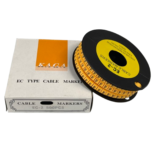 Grippes (F) Cable Marker 3.6mm to 5.2mm Color Yellow 1roll 500pcs) EC-2Y