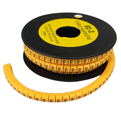 Grippes (F) Cable Marker 3.6mm to 5.2mm Color Yellow 1roll 500pcs) EC-2Y