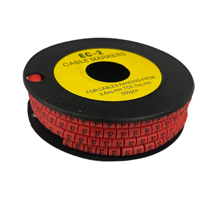 Grippes (F) Cable Marker 3.6mm to 5.2mm 500pcs per Roll Red