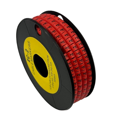 Grippes (F) Cable Marker 3.6mm to 5.2mm 500pcs per Roll Red