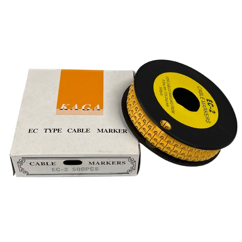 Grippes (G) Cable Marker 3.6mm to 5.2mm Color Yellow 1roll 500pcs) EC-2Y