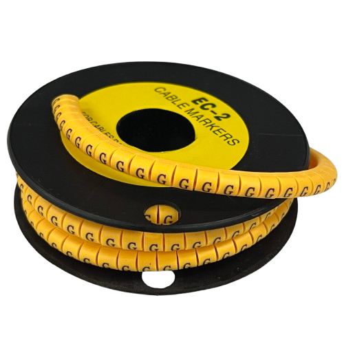 Grippes (G) Cable Marker 3.6mm to 5.2mm Color Yellow 1roll 500pcs) EC-2Y