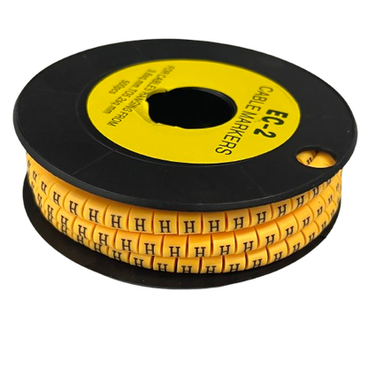 Grippes (H) Cable Marker 3.6mm to 5.2mm Color Yellow 1roll 500pcs) EC-2Y