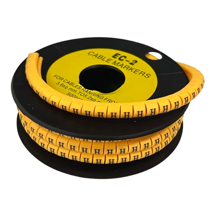Grippes (H) Cable Marker 3.6mm to 5.2mm Color Yellow 1roll 500pcs) EC-2Y