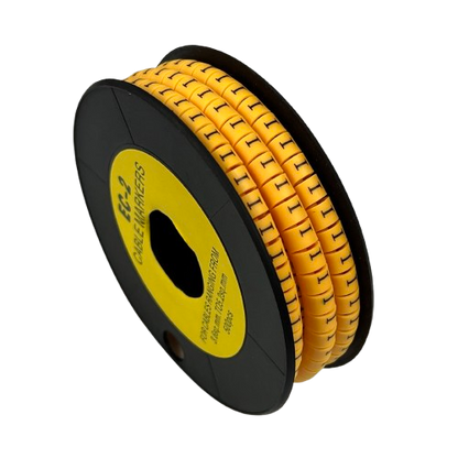 Grippes (I) Cable Marker 3.6mm to 5.2mm Color Yellow 1roll 500pcs) EC-2Y