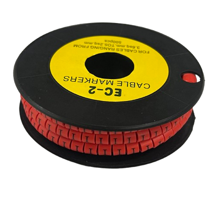Grippes (I) Cable Marker 3.6mm to 5.2mm 500pcs per Roll Red
