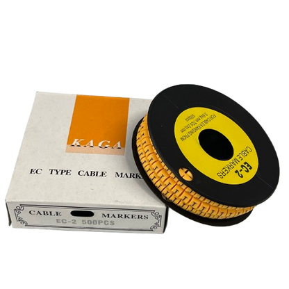 Grippes (J) Cable Marker 3.6mm to 5.2mm Color Yellow 1roll 500pcs) EC-2Y