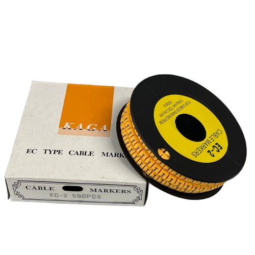 Grippes (J) Cable Marker 3.6mm to 5.2mm Color Yellow 1roll 500pcs) EC-2Y