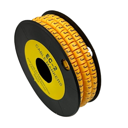 Grippes (J) Cable Marker 3.6mm to 5.2mm Color Yellow 1roll 500pcs) EC-2Y