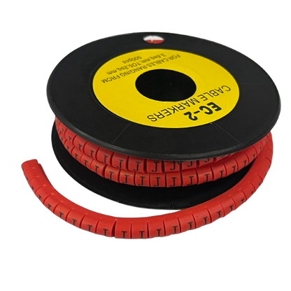 Grippes (J) Cable Marker 3.6mm to 5.2mm 500pcs per Roll Red