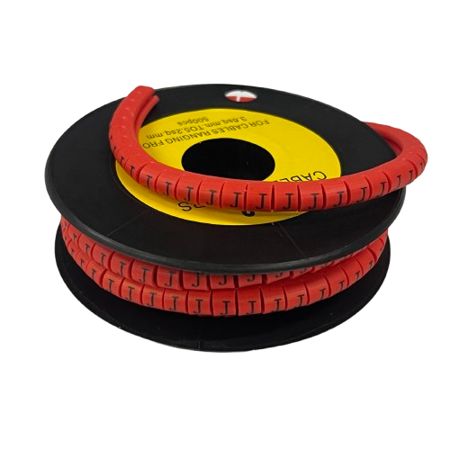 Grippes (J) Cable Marker 3.6mm to 5.2mm 500pcs per Roll Red