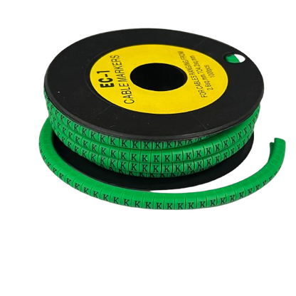 Cable (K) Marker EC-1 Green 2.6mm to 4.2mm 1000pcs 1 Roll   EC-1G(K)