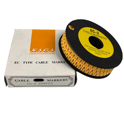 Grippes (K) Cable Marker 3.6mm to 5.2mm Color Yellow 1roll 500pcs) EC-2Y