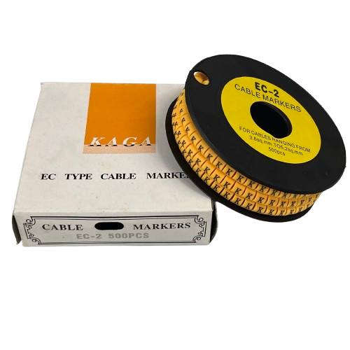 Grippes (K) Cable Marker 3.6mm to 5.2mm Color Yellow 1roll 500pcs) EC-2Y