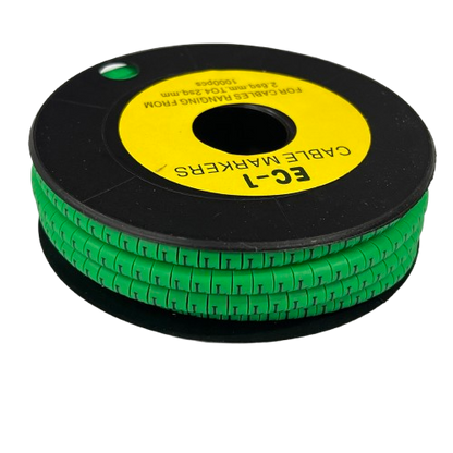 Cable (L) Marker EC-1 Green 2.6mm to 4.2mm 1000pcs 1 Roll   EC-1G(L)