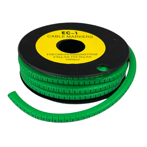 Cable (L) Marker EC-1 Green 2.6mm to 4.2mm 1000pcs 1 Roll   EC-1G(L)