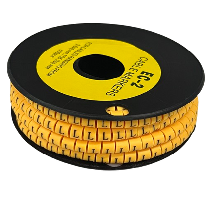 Grippes (L) Cable Marker 3.6mm to 5.2mm Color Yellow 1roll 500pcs) EC-2Y