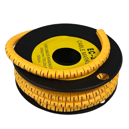 Grippes (L) Cable Marker 3.6mm to 5.2mm Color Yellow 1roll 500pcs) EC-2Y