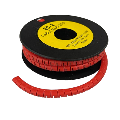 Grippes (L) Cable Marker 3.6mm to 5.2mm 500pcs per Roll Red