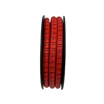 Grippes (L) Cable Marker 3.6mm to 5.2mm 500pcs per Roll Red