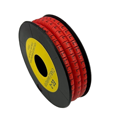 Grippes (L) Cable Marker 3.6mm to 5.2mm 500pcs per Roll Red